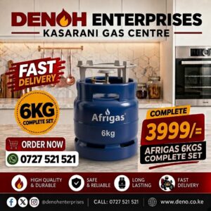 AfriGas 6KG Complete Set – Gas Cylinder, Grill & Gas Burner