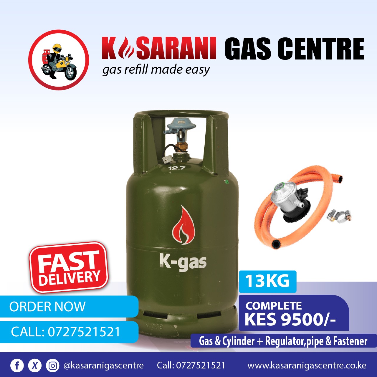 Rubis K Gas (13kg with regulator + pipe + cylinder)
